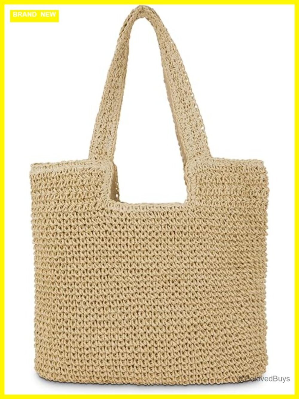 Straw Tote Bag Large Woven Rattan Handmade Shoulder Beach